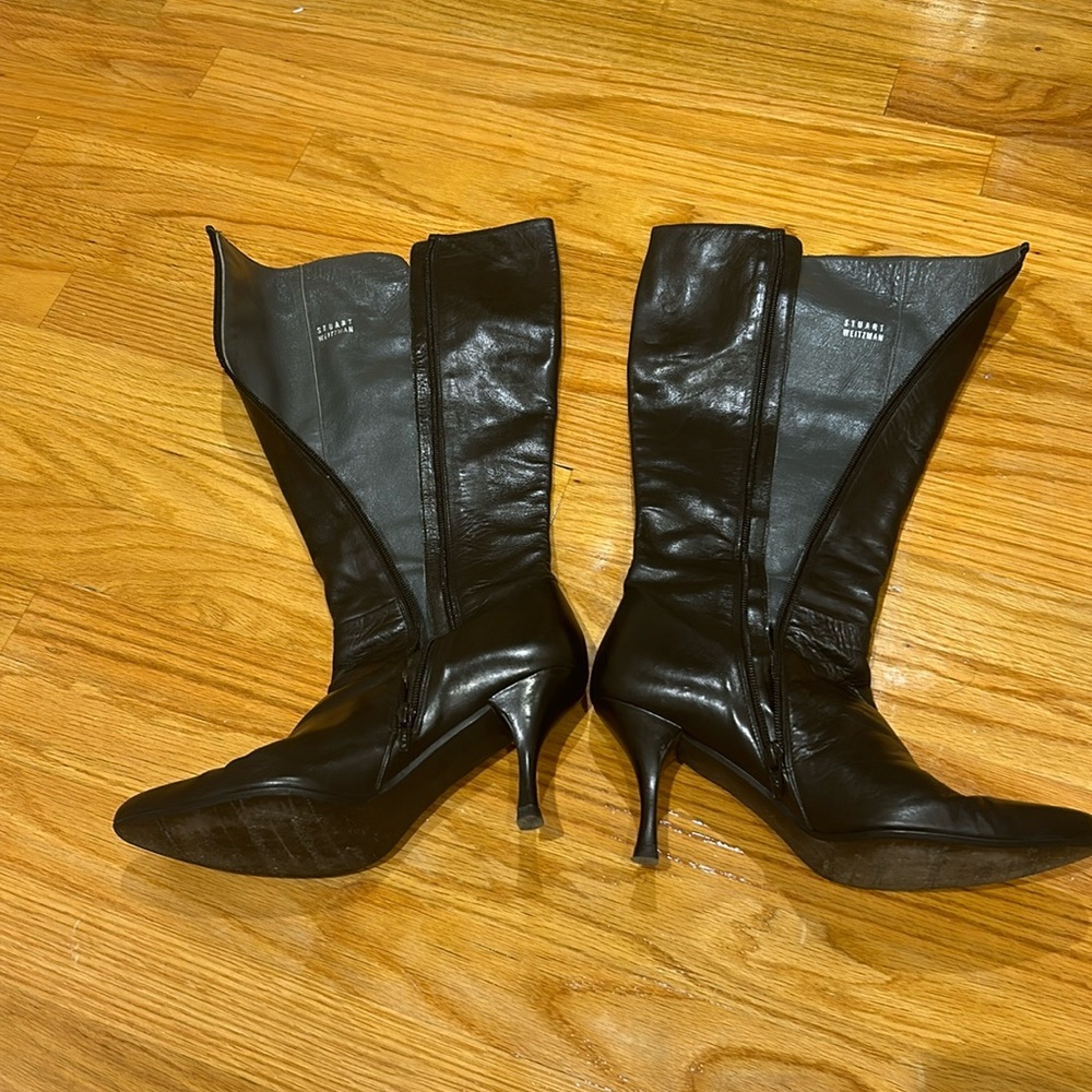 Stuart Weitzman 18” soft as a baby’s bottom black leather below the knee boots!